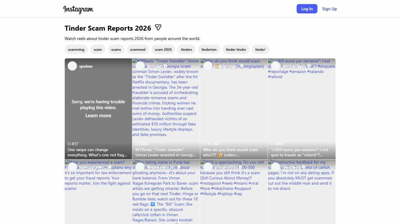 Tinder Scam Reports 2026